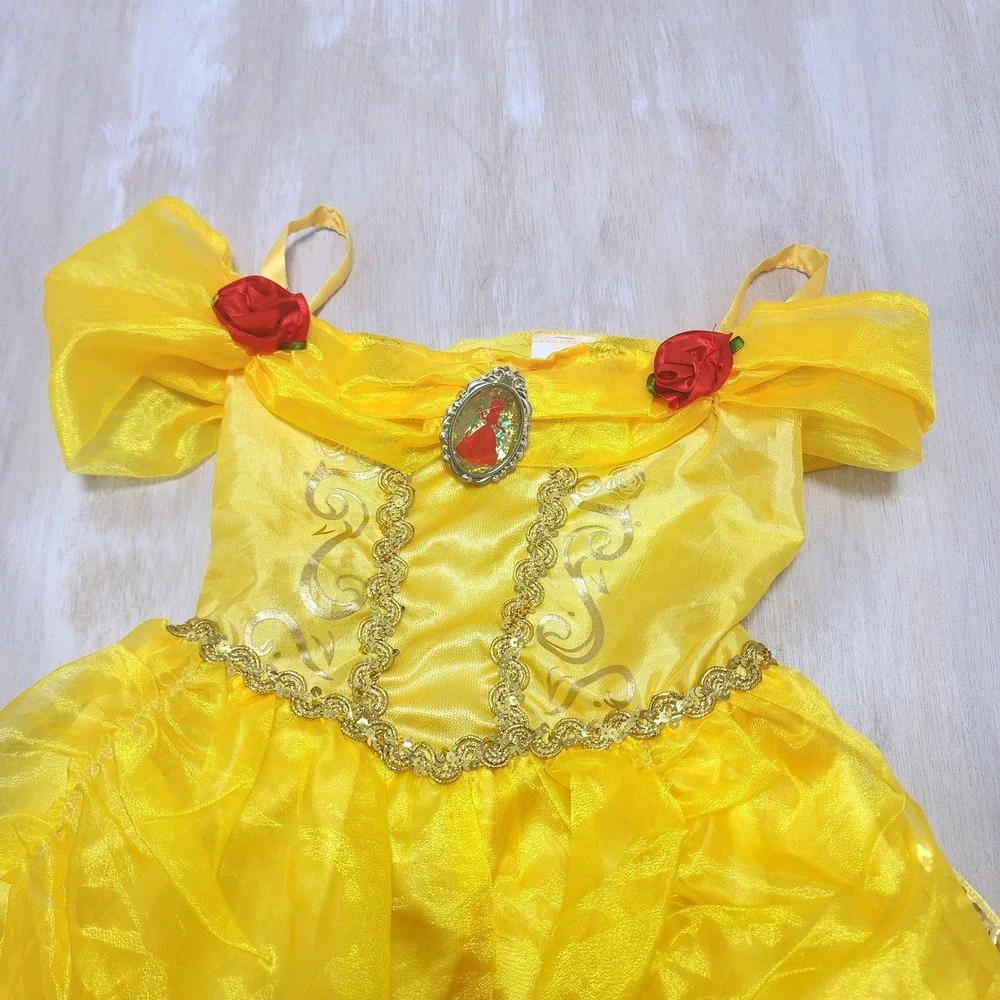Disney Belle Princess Costume Dress Girls 4-6X Yellow Beauty and the Beast Jakks